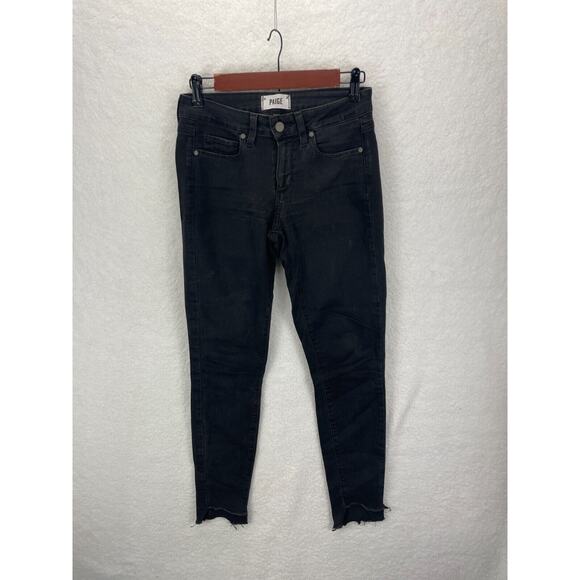 Paige‎ Jeans Womens Size 27 Verdugo Ankle Skinny Black Dark Wash - Picture 1 of 11